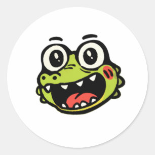 vrolijke krokodil-Sticker Ronde Sticker