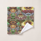 Vrolijke kunstenaar partij doedel creatie bad handdoek (Wasdoekje)