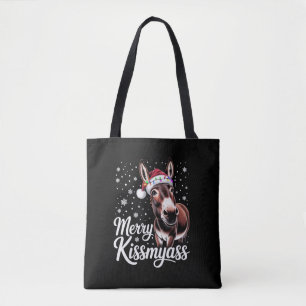 Vrolijke Kusmijezel Ezel Sarcastisch Kerst Pret Pi Draagtas