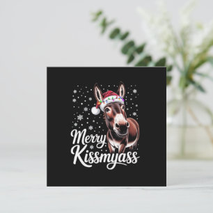 Vrolijke Kusmijnkont Ezel Sarcastisch Kerst Pret P Feestdagenkaart
