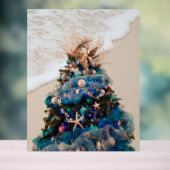 Vrolijke Kustkerst Tropische Strand HolidayTree Acryl Bord (Neutraal)