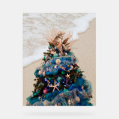 Vrolijke Kustkerst Tropische Strand HolidayTree Acryl Bord (Voorkant)
