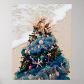 Vrolijke Kustkerst Tropische Strand HolidayTree Poster (Voorkant)