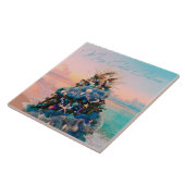 Vrolijke Kustkerst Tropische Strand HolidayTree Tegeltje (Zijkant)