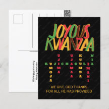Vrolijke KWANZAA Principes Kruiswoordraadsel