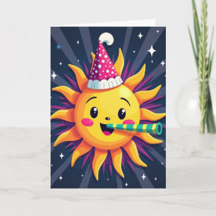 Vrolijke Lachende Zon Feestkaart Kaart