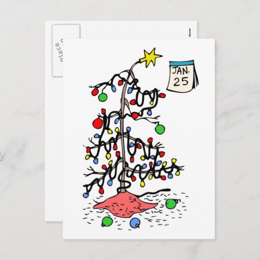 Vrolijke Late Kerstmis briefkaart-ziet achter-pret Feestdagenkaart (Voorkant / Achterkant)