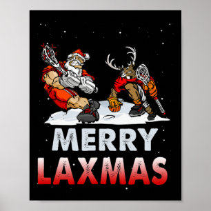 Vrolijke Laxmas-lelijke kerst Lacrosse Santa Reind Poster