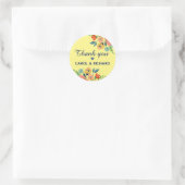 Vrolijke lente bloemengeel Custom dank u Ronde Sticker (Tas)