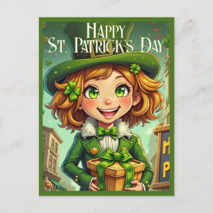 Vrolijke Leprechaun - St. Patrick's Day Lucky Char Feestdagenkaart