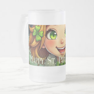 Vrolijke Leprechaun - St. Patrick's Day Lucky Char Matglas Bierpul
