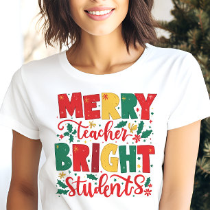 Vrolijke Leraar Briljante Studenten Kerstmis Tri-Blend Shirt