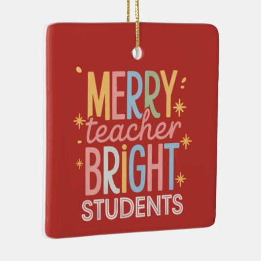 Vrolijke Leraar Heldere Studenten Kerst Grappige K Keramisch Ornament (Rechts)