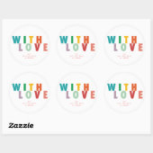 VROLIJKE LIEFDE VREUGDE | KLEURRIJKE KERST RONDE STICKER (Vel)