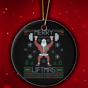 Vrolijke Liftmas Lelijke Kerst Gym Workout Keramisch Ornament
