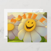 Vrolijke madeliefjes glimlach briefkaart (Voorkant / Achterkant)