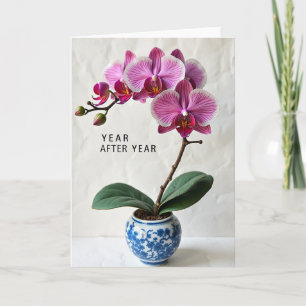 Vrolijke Magenta Bloem Kaart