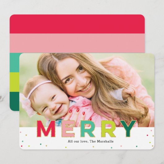 Vrolijke Merry Fun Moderne Kerstkaart (Voorkant / Achterkant)