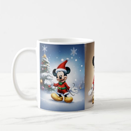 Vrolijke Mickey Kerst Mok (Links)