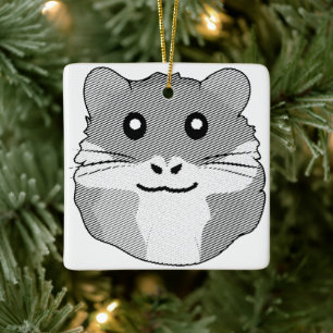 Vrolijke minimalistische hamster keramisch ornament