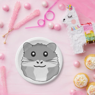 Vrolijke minimalistische hamster papieren bordje