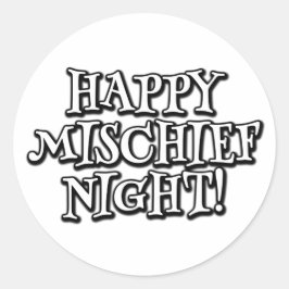 Vrolijke Mischief Night! Ronde Sticker