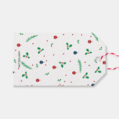 Vrolijke Mistletoe Kerstvakantie Cadeaulabel (Voorkant (Horizontaal))