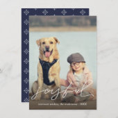 Vrolijke Moderne Kerst Handschrift Script Foto Feestdagenkaart (Voorkant / Achterkant)