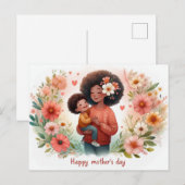 Vrolijke moederdag! feestdagenkaart (Voorkant / Achterkant)