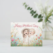 Vrolijke moederdag! feestdagenkaart (Staand voorkant)