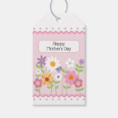 Vrolijke moederdag Roze Floral Cadeaulabel (Voorkant)