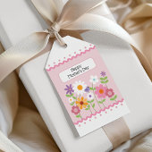 Vrolijke moederdag Roze Floral Cadeaulabel