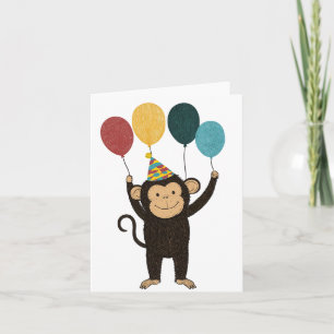 Vrolijke Monkey Birthday Kaart