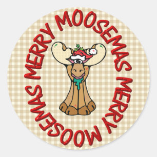 Vrolijke Mosemas Moose Ronde Sticker
