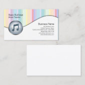 Vrolijke Muziekleraar Visitekaartje Pastel Stripe (Voorkant / Achterkant)