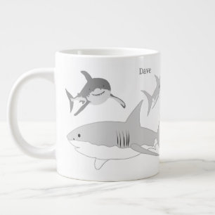 Vrolijke Ocean Sharks Art Extra Grote Beker