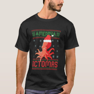 Vrolijke Octomas Grappige Octopus Lelijke Kersttru T-shirt