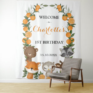 Vrolijke Oranje Citrus Bos Sinterklaas Welkom Wandkleed