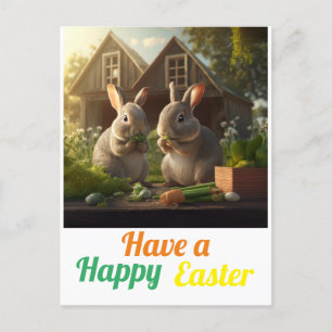 Vrolijke paasBunnies! PaasBriefkaart Feestdagenkaart
