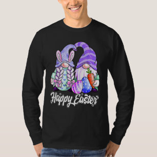 Vrolijke paasdag 2022 Bunny Gnome Hug Paaseieren T-shirt