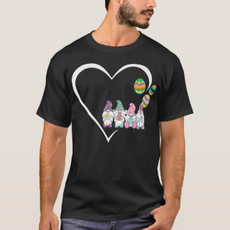 Vrolijke paasdag 2022 Trio Bunny Gnome Heart Hug E T-shirt