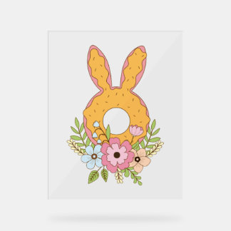 Vrolijke paasdag donut Bunny Eggs voor Donut Lover Acryl Bord