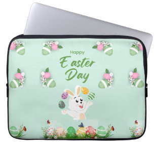 Vrolijke paasdag - grappige Bunny en paashaas Laptop Sleeve