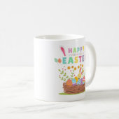 Vrolijke paasdag met eitjes - Pasen Koffiemok (Voorkant rechts)