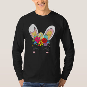 Vrolijke paasdag unicorn Bunny met paaseieren T-shirt