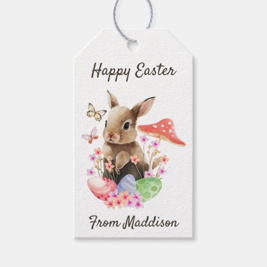 Vrolijke paaseieren en paaseieren met Waterverf Cadeaulabel (Voorkant)