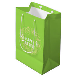 Vrolijke paastekst op groen medium cadeauzakje
