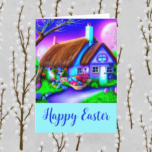 Vrolijke paastijd - van thuis tot aan uw huis feestdagen kaart