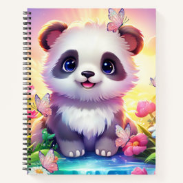 Vrolijke Panada, regenbogen, vlinders en bloemen Notitieboek