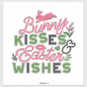 Vrolijke Pasen Typografie - Bunny Kisses Sticker (Vel)